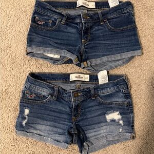 Hollister Women's Dark Blue Jean Shorts